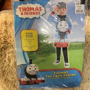 Thomas the Train Halloween Costume.  Hat missing